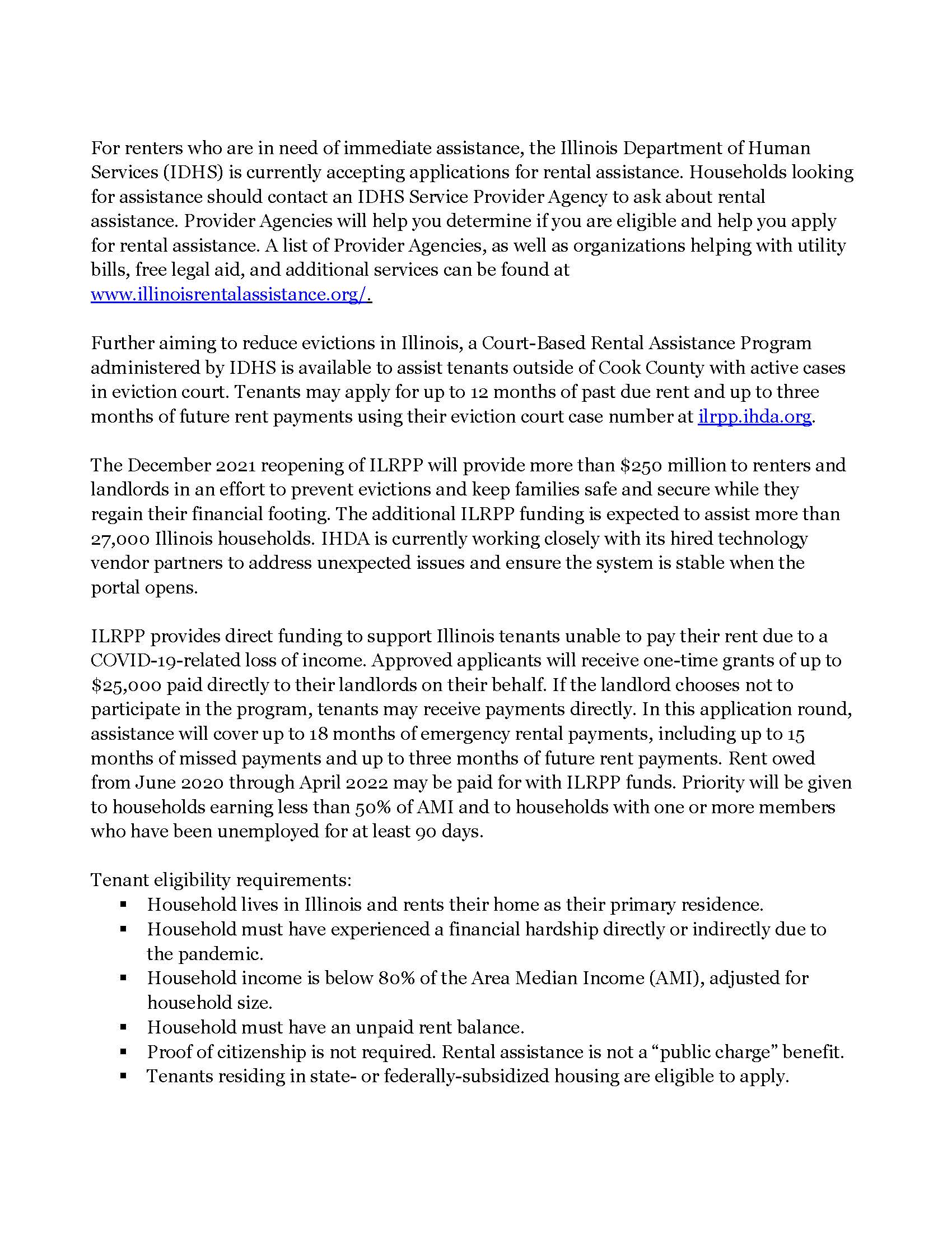 Illinois Rental Payment Program to Reopen in Early December 2021